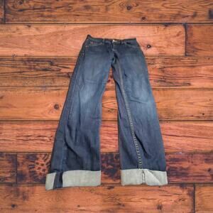 Hudson Bacara Crop Straight Cuffed Denim Med Wash Blue Jeans Size 28